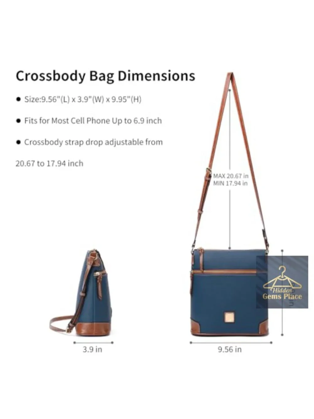 2PC Hobo Bags for Women Faux Leather Crossbody with Adjustable Strap
